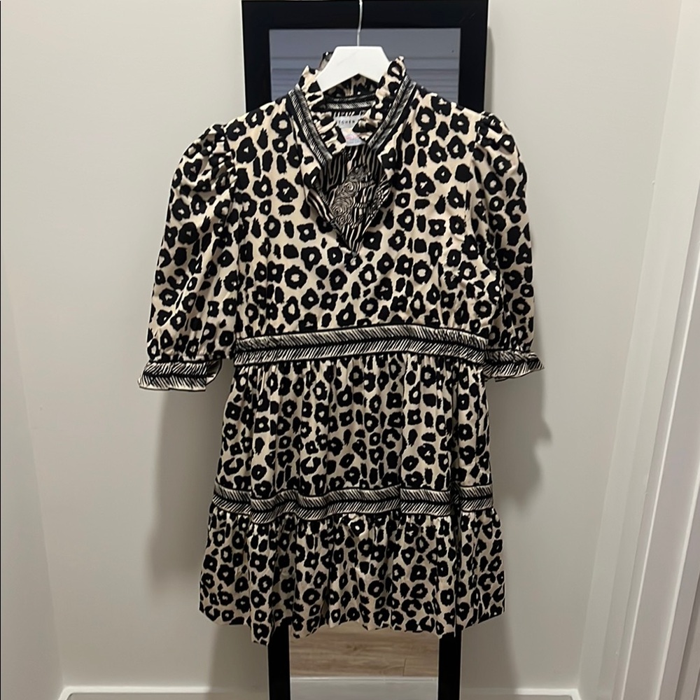 Gretchen Scott  Leopard Print Dress with Puff Sleeves - Picture 3 of 5